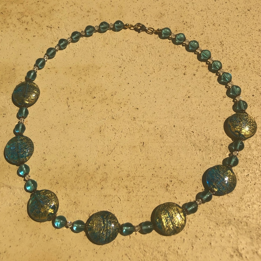 Italian blown glass with gold flake